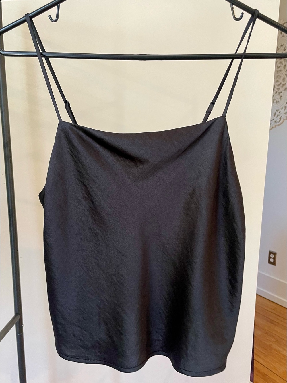 Madewell Black Satin Tank Top
